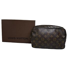Beauty Case Vintage Louis Vuitton Monogram Canvas Brown Gold Marrone