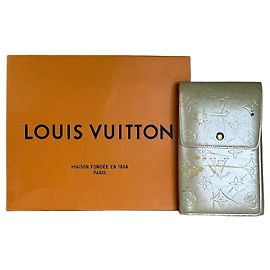 Vintage Louis Vuitton Monogram Vernis Wallet Pale Green Gold Green