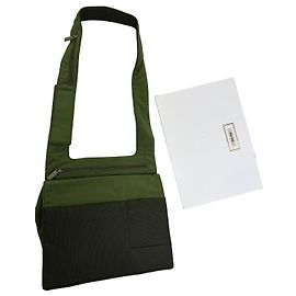 Borsa a spalla Vintage Miu Miu in nylon mesh Olive Green Silver Verde