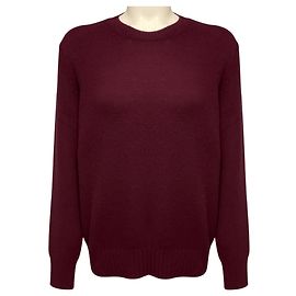 Pull en maille en laine et cachemire Prada bordeaux avec logo triangle Bordeaux