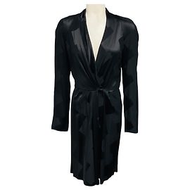 Vestido de cóctel Balenciaga de jacquard de seda geométrico negro Negro