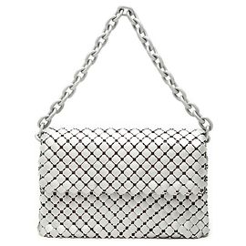Mini Bolsa Bottega Veneta Metal Intrecciato Prata Prata