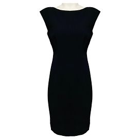 Vestido de cocktail Prada em nylon texturizado preto e lã Preto