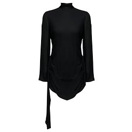 Autre Marque Brandon Maxwell Raina Kleid aus schwarzer Seidengeorgette Schwarz