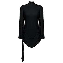 Autre Marque Robe Raina en georgette de soie noire Brandon Maxwell Noir