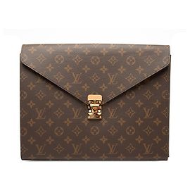 Pochette Clutch Louis Vuitton Monogram Mark Folder Marron Marron