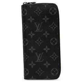 Portefeuille Long Vertical Zippy Louis Vuitton Monogram Eclipse Noir Noir