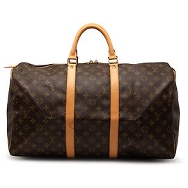 Borsa da viaggio Louis Vuitton Monogram Keepall 50 Marrone Marrone