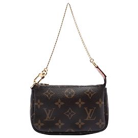 Brown Louis Vuitton Monogram Mini Pochette Accessoires Handbag Brown