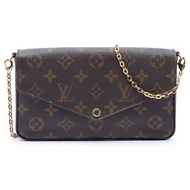 Borsa a tracolla Louis Vuitton Monogram Pochette Felicie Marrone Marrone
