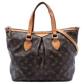 Sac Satchel Louis Vuitton Monogram Palermo PM Marron Marron