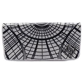 Gray Chanel Sequin Embellished Lambskin Grand Palais Clutch Grey