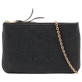 Borsa a tracolla Pochette con doppia zip Louis Vuitton Monogram Empreinte Nera Nero