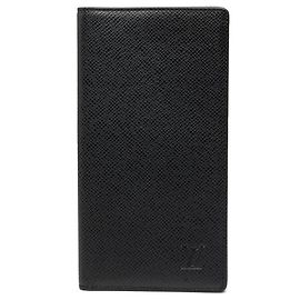 Black Louis Vuitton Taiga Porte Valeurs Organiser Long Wallets Black
