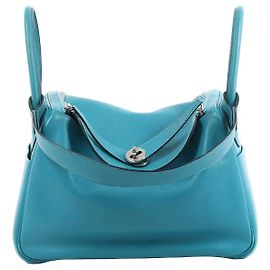 Hermès Hermes Lindy 30 Veau Swift 2Way Handbag in Turquoise K: 2007 Blue