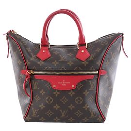 Louis Vuitton Tournelle PM Monogram Canvas Handbag in Brown x Red M44027 Red
