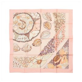 Hermès Carré 90 "Rocaille shells" Lenço de seda em Rosa Rosa