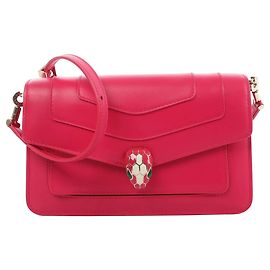 Bulgari Borsa a tracolla in pelle BVLGARI Serpenti Forever in rosa Bordò