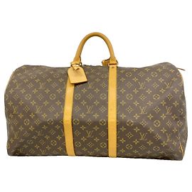 Sac Boston Louis Vuitton Monogram Keepall 55 Marron