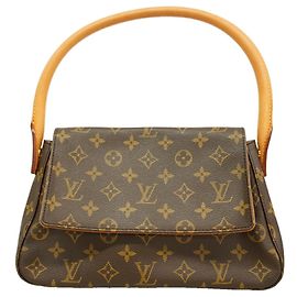 Sac à épaule Louis Vuitton Monogram Mini Looping Marron