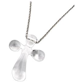 Collar Cruz de Cristal de Roca y Platino 950 Tiffany & Co. Plata Otro