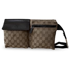 Gucci Shelly belt bag black GG canvas Black Silvery