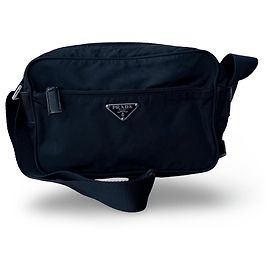 Borsa a tracolla Prada Tessuto in nylon nero Nero
