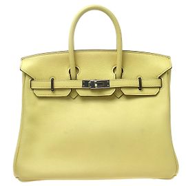 Hermès Hermes Birkin Yellow Swift com Palladium Hardware 25 Amarelo