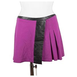 Mini-jupe Pinko Violette avec Détails en Similicuir Noir Violet foncé