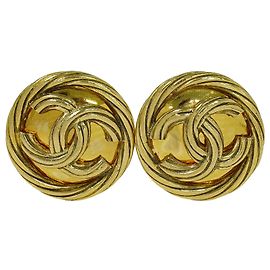 Chanel Vintage Round CC Clip-On Metal D'oro