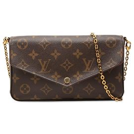 Borsa a tracolla Louis Vuitton Monogram Pochette Felicie Marrone Marrone