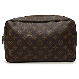 Brown Louis Vuitton Monogram Trousse Toilette 28 Clutch Bag Brown