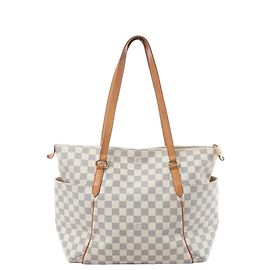 Bolsa de Ombro Louis Vuitton Totally MM Damier Azur em Bege N51262 Bege