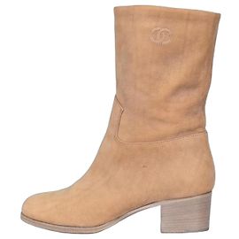Chanel Brown Leather Heeled Ankle Boots - Size 38.5 Pre-owned Other