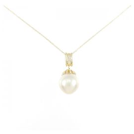 Autre Marque Collar de perlas blancas de South Sea Au750 Dorado