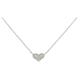 Autre Marque Collar de Corazón con Diamantes Au750 Plata