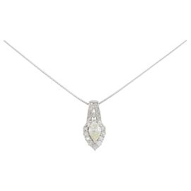Autre Marque Colar de Diamantes Pt900 Pt850 Prata