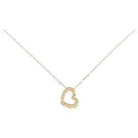 Autre Marque Colar de Coração com Diamantes Au750 Dourado