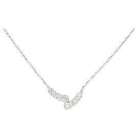 Autre Marque Diamantenhalskette Pt900 Pt850 Silber