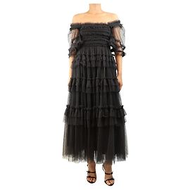 Needle & Thread Black tiered tulle dress - size UK 8 Black