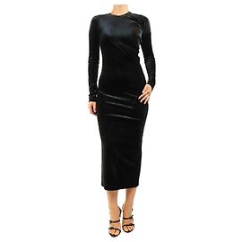 Totême Schwarzes Samtkleid mit langen Ärmeln - Größe S Schwarz