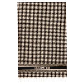Dior Cachecol pied-de-poule preto e bege Outro