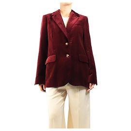 Stella Mc Cartney Samt-Blazer in Burgundrot - size UK 12 Rot