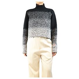 Victoria Beckham Schwarz-weißer Wollpullover - Größe XL Schwarz