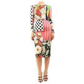 Dolce & Gabbana Multicolour floral patchwork midi dress - size UK 8 Multiple colors