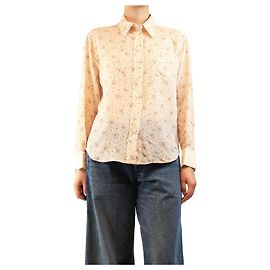 Chloé Cream silk printed blouse - size UK 10 Other