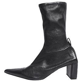 Jil Sander Black pointed-toe ankle boots - size EU 38 (UK 5) Black