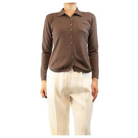 Eric Bompard Braune Vintage-Kaschmirhemden - Größe M Braun