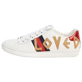 Gucci Baskets en cuir White Ace 'Loved' - taille EU 38.5 Blanc