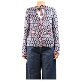 Etro Jacquard-Cardigan in Blau - size UK 12 Blau